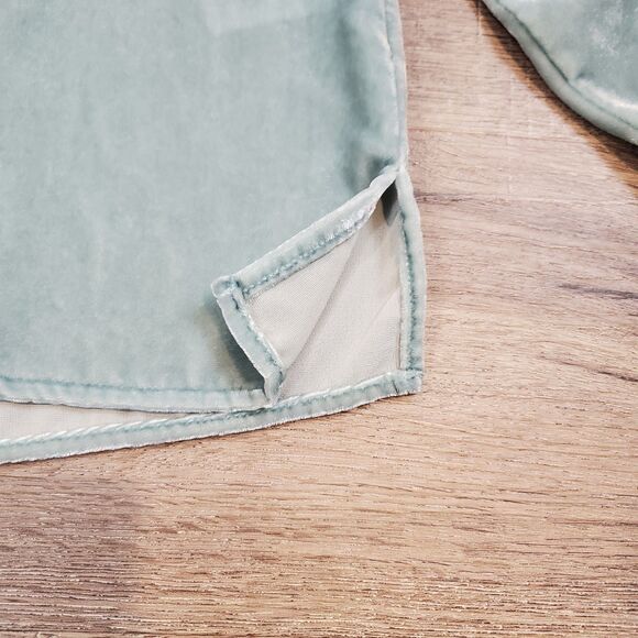 J.Crew Velvet Long Sleeve Shirt Patch Pocket Popover Light Green M Fairy Preppy - Picture 4 of 11
